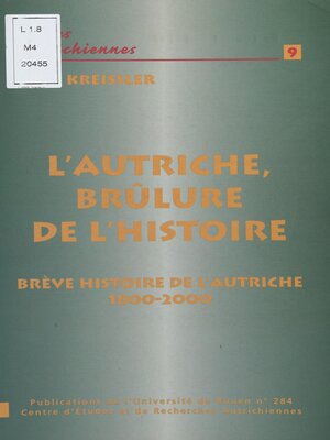 cover image of L'Autriche, brûlure de l'Histoire